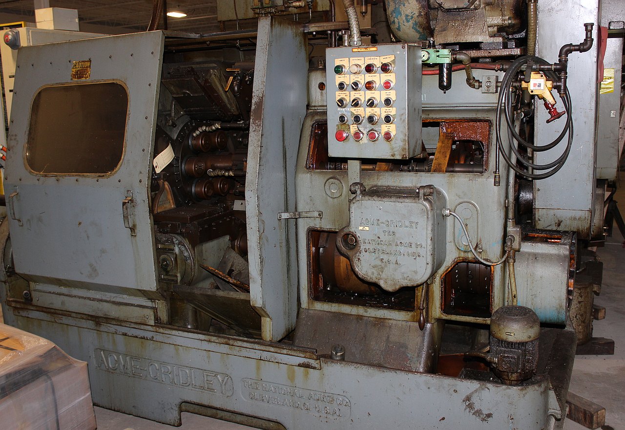Acme-Gridley #RA-6, 1-1/4" capacity, automatic multi-spdl collet chuck, bar machine, cross drill attachment - Image 4