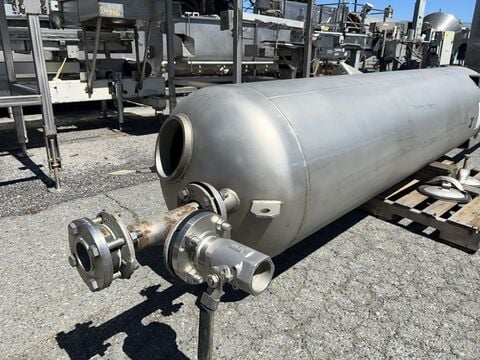 190 gallon Morfab, 304 Stainless Steel tank, 55 psi, DT/DB, 24" dia x 96" straight side plus ASME dish top & - Image 2