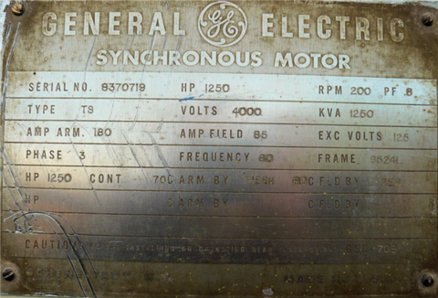 1225 HP 200 RPM General Electric, synchronous, clutch, 4160 Volts, #17J-MOL01 - Image 10