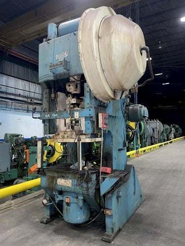 110 Ton, Bliss #C-110, OBI press, 4" slide adjust, 8" stroke, 19" Shut Height, pinch feeder - Image 4