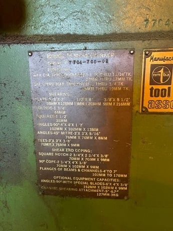 4" x 4" x 1/2" Hill-Acme #4, ironworker, 60 ton, 20" throat, 1-1/2" stroke - Image 6