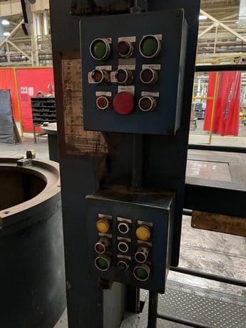 200 Ton, Dake #19-525, H-frame trvling head hydraulic straightening press, 40" stroke, 10.8' daylight, 78" - Image 4