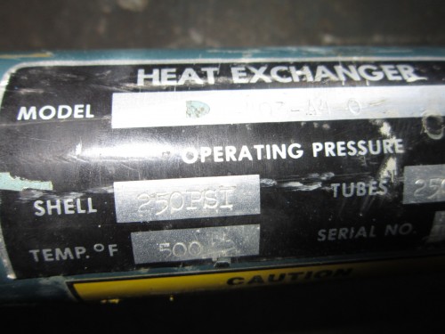 250 psi, Heat Exchanger, 1/4" dia. x 27" long tube, 2" Dia. Shell, C-403-A4-0 - Image 2