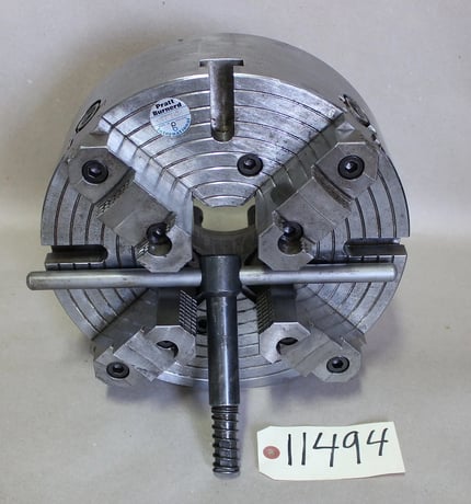 12" Bernard, 4-Jaw manual chuck, 3" thru hole, D1-8 Camlock back - Image 1