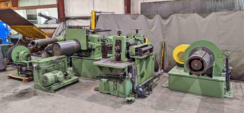 24" x 4.12" Ruesch #146, slitting line, 6000 lb., steel stripper ring assembly - Image 1