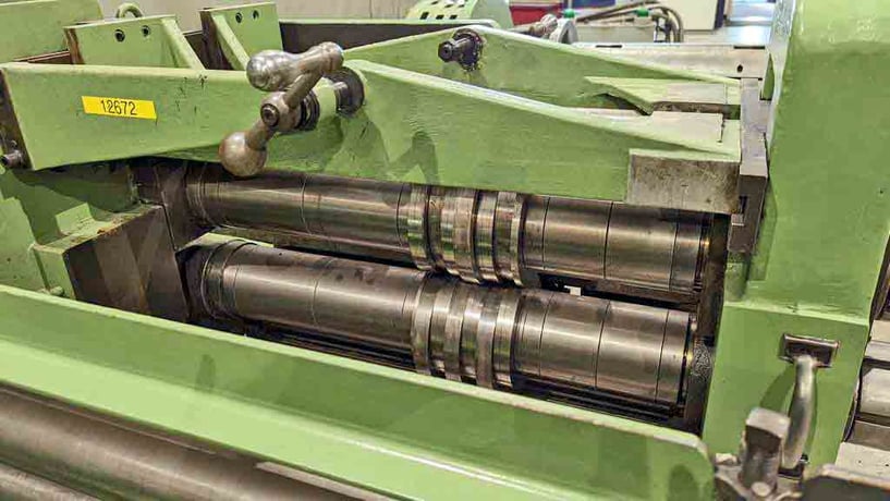 24" x 4.12" Ruesch #146, slitting line, 6000 lb., steel stripper ring assembly - Image 9