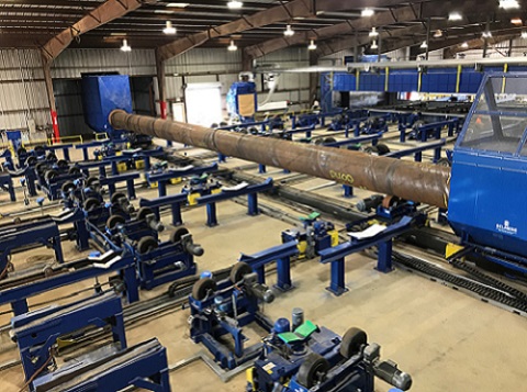 Selmers ID/OD coating facility, cleaning & coating, 100' pipe conveyor, 2019 - Image 1