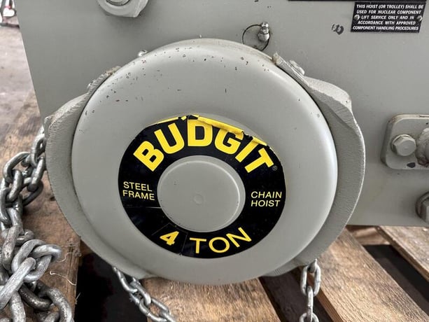 4 Ton, Budgit Under Hung Chain Hoist, hand chain control, 480 lb. hoist, S/N LG-4306 - Image 6