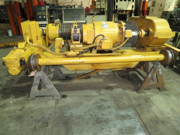 5 Ton, Whiting Top Running Double Girder Trolley Hoist, 72" trolley gauge, 46' lift (2 part double reeve) - Image 1