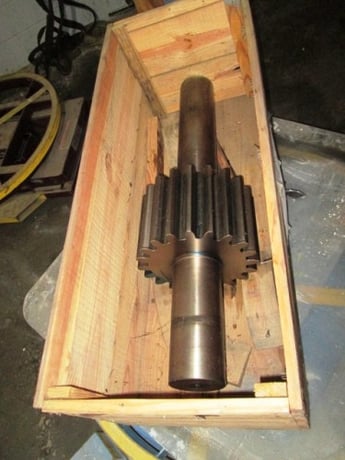 Pinion Gear for Ball Mill with Keyway, 8-1/4" face, 41" Long Shaft, 20 Teeth, for 6' x 10' Ball Mill, 5" - Image 1