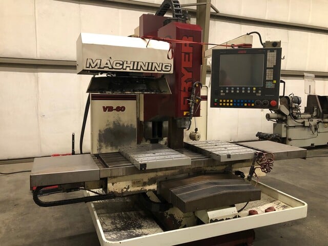 Fryer #VB-60, bed mill, Siemens Touch 2100 CNC, box-way, 30" x 60", 25 HP, 10000 RPM, 2-speed gear box, Cat - Image 1