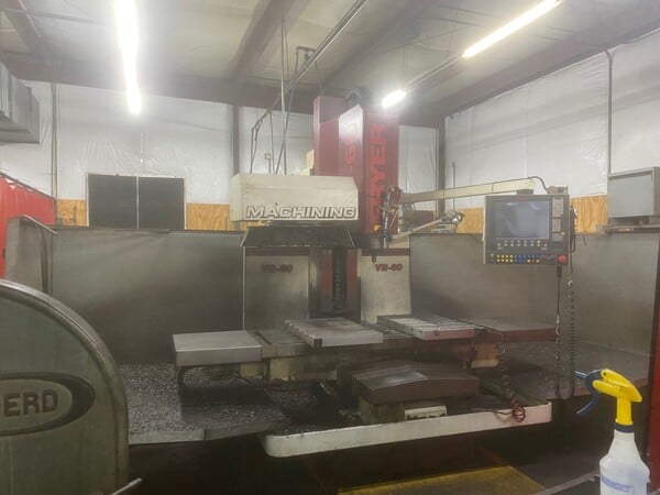 Fryer #VB-60, bed mill, Siemens Touch 2100 CNC, box-way, 30" x 60", 25 HP, 10000 RPM, 2-speed gear box, Cat - Image 10