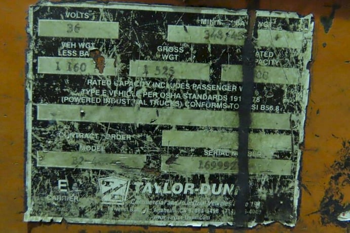 Taylor Dunn Utility Truck, Model #: B2-48, S/N 169992 - Image 5