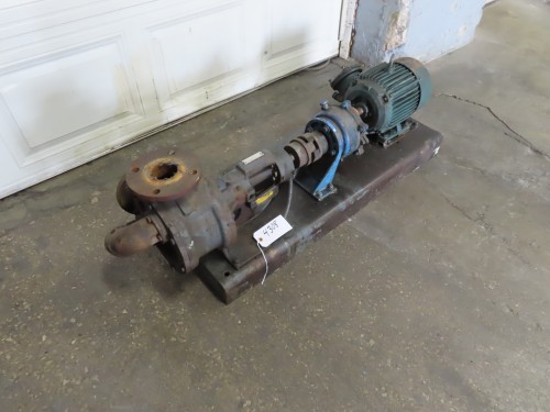 2.5" Viking #LQ4125, Gear Pump, on base with motor, 5 HP, Gear reducer 3-551-003, Ratio 4.19-1 - Image 1