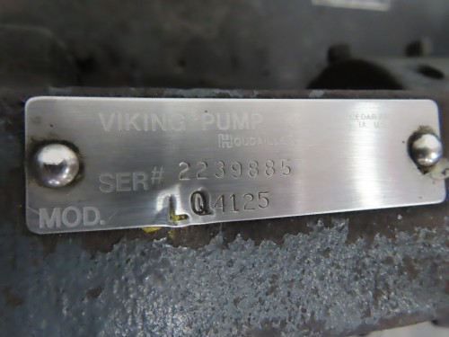 2.5" Viking #LQ4125, Gear Pump, on base with motor, 5 HP, Gear reducer 3-551-003, Ratio 4.19-1 - Image 3