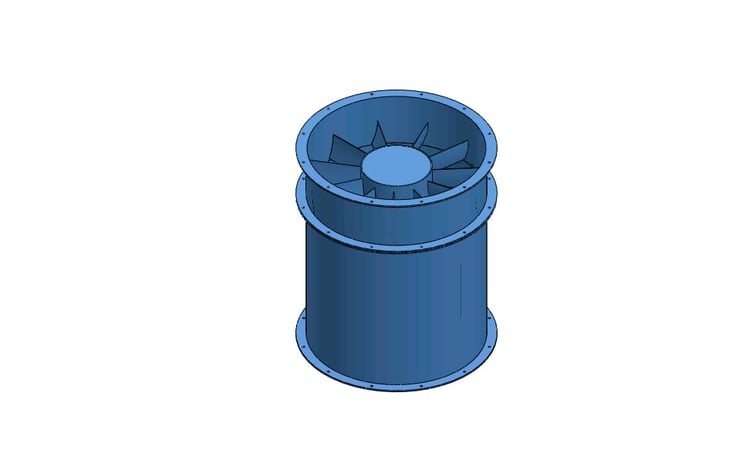 43750 cfm @ 2.2"-3.35" SP, Marine duty vaneaxial blower/fan #A65M-449AV Direct Drive, 30 & 40 HP, 1800/900 - Image 1