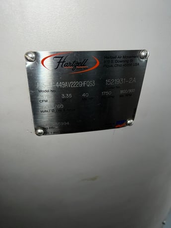 43750 cfm @ 2.2"-3.35" SP, Marine duty vaneaxial blower/fan #A65M-449AV Direct Drive, 30 & 40 HP, 1800/900 - Image 5