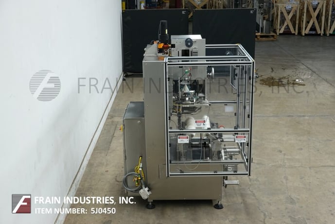PDC #75-ERL, automatic electronic regis, tamper evident neck bander, 50-225 CPM, mounted on 4 leg frame with - Image 3