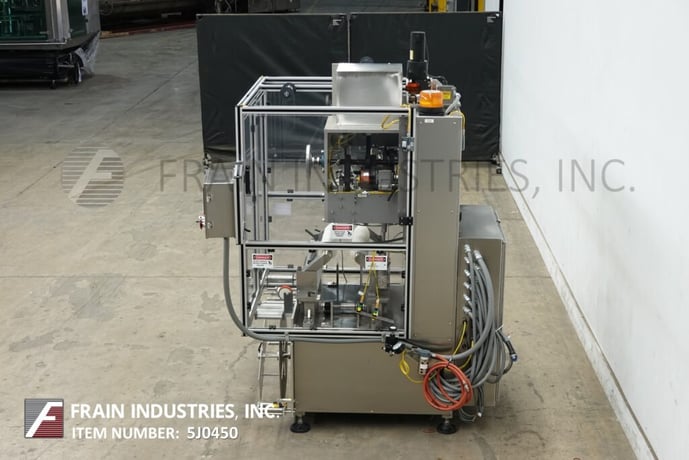 PDC #75-ERL, automatic electronic regis, tamper evident neck bander, 50-225 CPM, mounted on 4 leg frame with - Image 4
