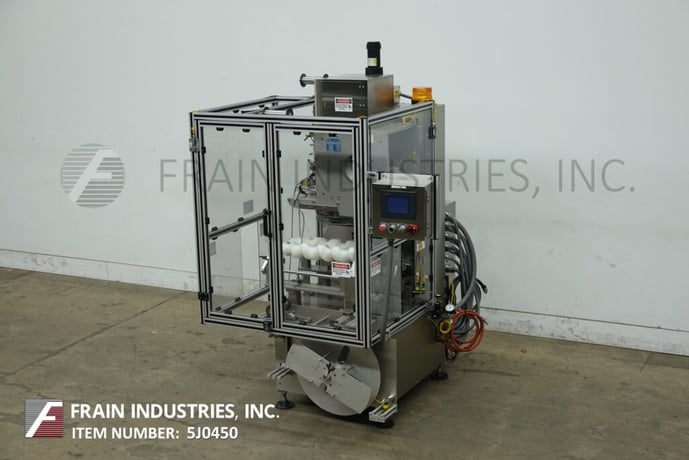 PDC #75-ERL, automatic electronic regis, tamper evident neck bander, 50-225 CPM, mounted on 4 leg frame with - Image 5