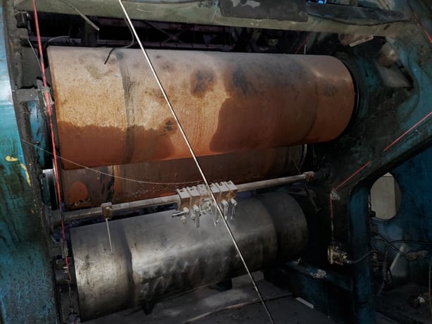 24" x 68" Akron Steel Fabricators, 2-roll calender, 200 HP, pneumatic stock guides - Image 8