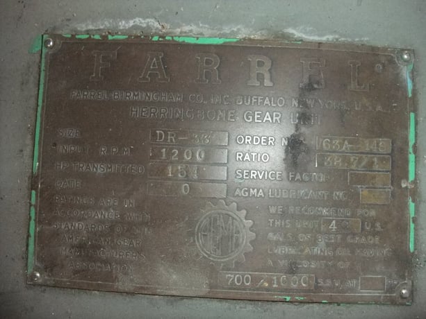 150 HP, Farrel parallel shaft gearbox reducer, 38.70 :1 reduction ratio - Image 1