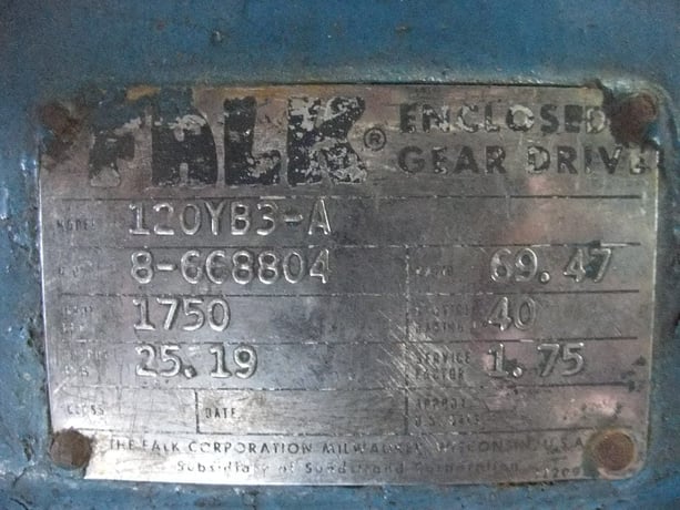 40 HP, Falk, right angle gearbox reducer, 69.00 :1 ratio - Image 3