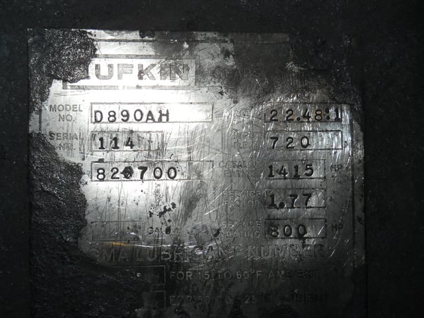 1000 HP @ 900 RPM, Lufkin #D890AH, double reduction horiz parallel shaft, 22.48:1 ratio - Image 1