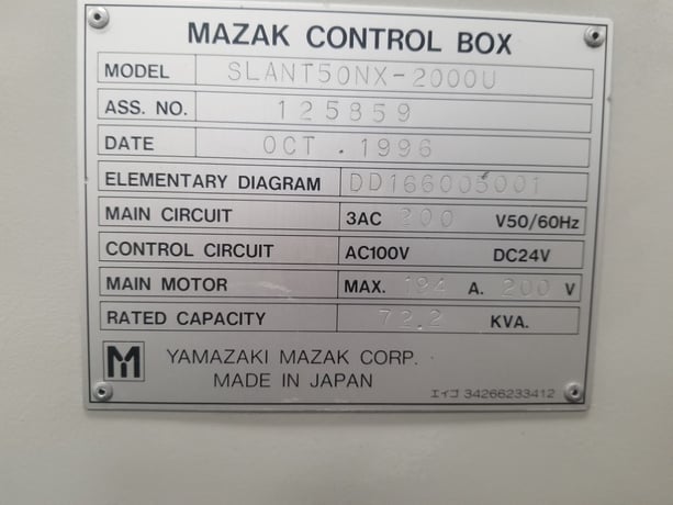 Mazak #ST-50NX-2000, T-Plus Control, 6.5" bore, 31" swing x 80" centers, 50 HP, 1998 (2 available) - Image 8