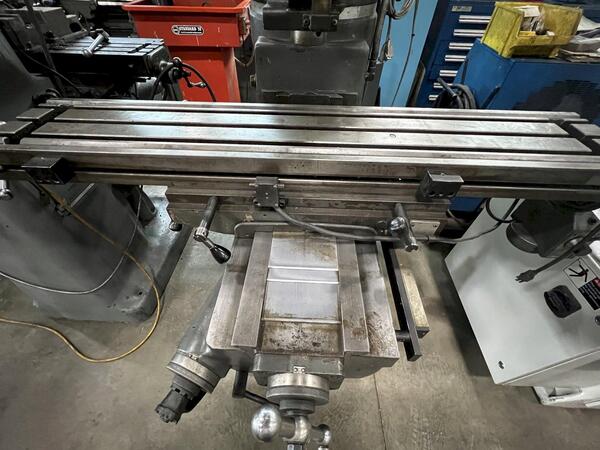 Lagun #FT-2, vertical mill, 9" x42" table, 2 HP, power feed, step pully head, 1978 - Image 9