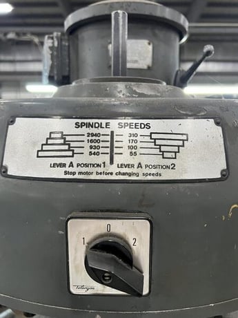 Lagun #FT-2, vertical mill, 9" x42" table, 2 HP, power feed, step pully head, 1978 - Image 10