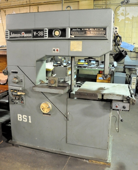 36" Kysor Johnson Amada #V-36, vertical band saw, power table feed - Image 1