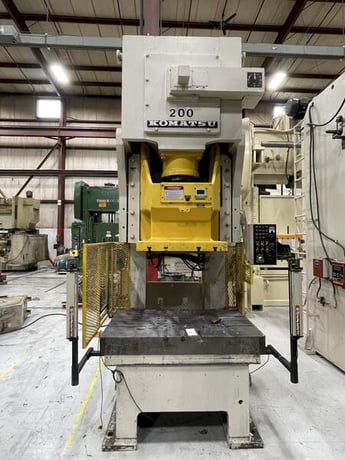 200 Ton, Komatsu #OBS200-2, single point gap press, 9.84" stroke, 18.9" Shut Height, pneumatic clutch & - Image 1