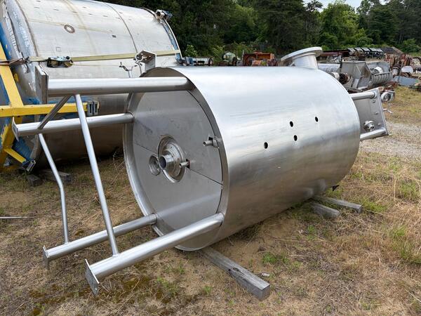 350 gallon Lee #350U9MS, Stainless Steel jacketed mix tank, 125 psi, dish top, 1994 - Image 3