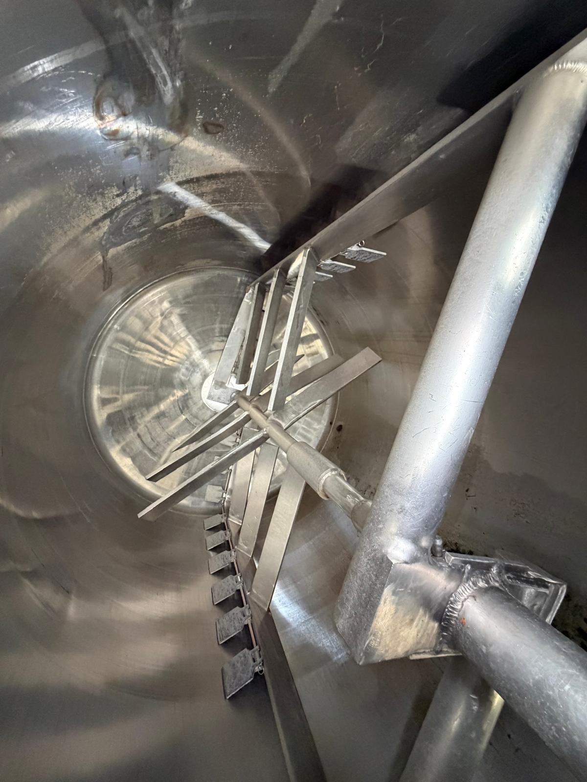 350 gallon Lee #350U9MS, Stainless Steel jacketed mix tank, 125 psi, dish top, 1994 - Image 4