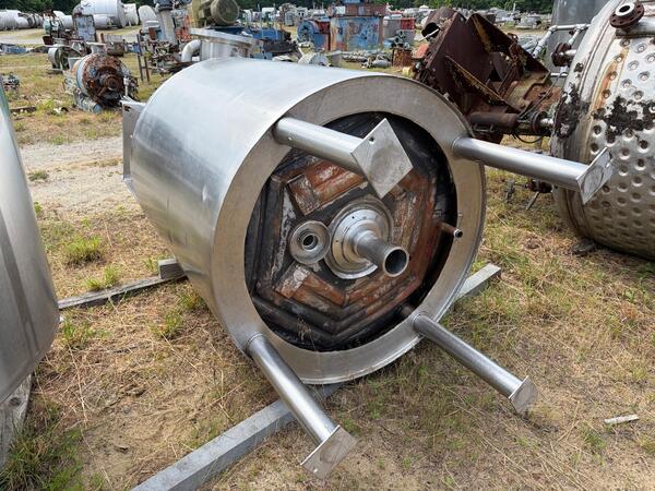 250 gallon Lee #250U9MS, Stainless Steel jacketed mix tank, 100 psi, dish top, 1993 - Image 3