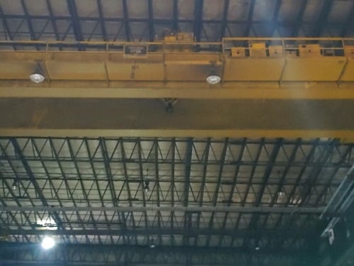 75 Ton, Virginia, double girder overhead bridge crane, 122' span, 50' lift, radio Control, 1999 - Image 4