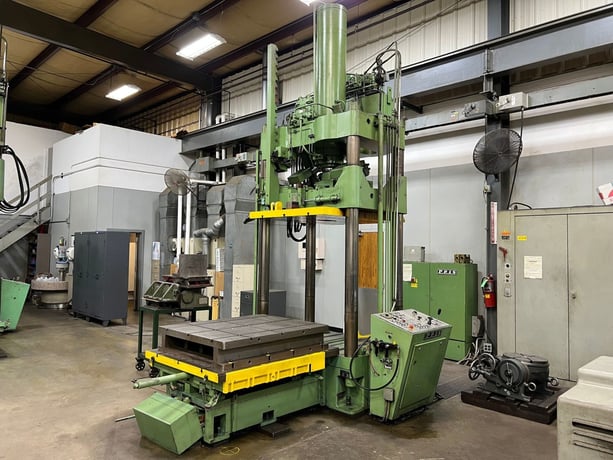 112 Ton, Reis #TUS-125-OK, hydraulic die spotting press, 53" stroke, 53" DL, 60" x 48" bed, flip out ram - Image 1