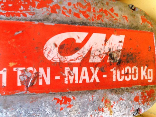 1 Ton, CM #L, hoist with pendant control, 1 HP, 16 FPM - Image 3