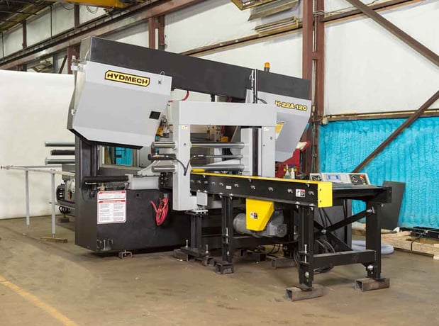 22" x 22" Hyd-Mech #H-22A-120, horizontal band saw, 2" x 22' 6" band, 10 HP, coolant system, automatic feed - Image 2