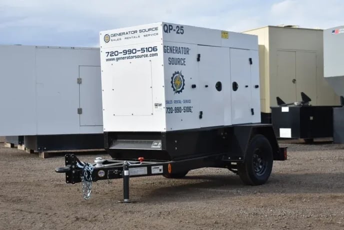 20 KW SWP #GS25, diesel, sound attenuated enclosure, on trailer, 240/208/480 Volts, 250 hours, 2018, on rent - Image 1