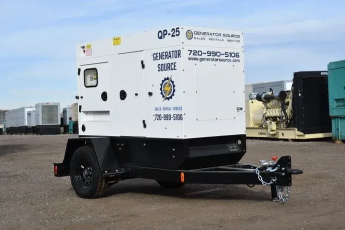 20 KW SWP #GS25, diesel, sound attenuated enclosure, on trailer, 240/208/480 Volts, 250 hours, 2018, on rent - Image 2
