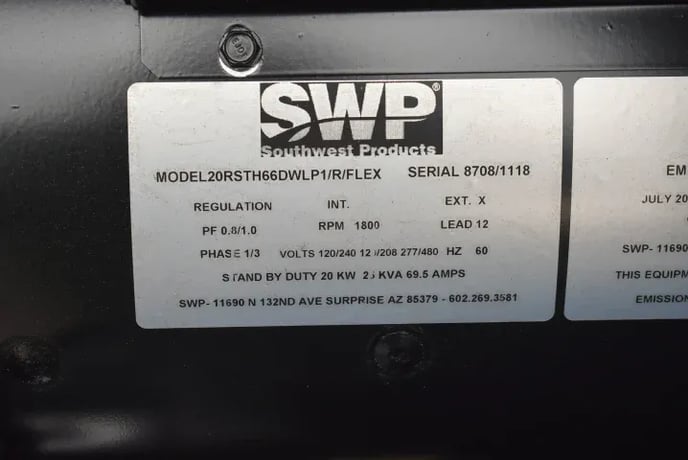 20 KW SWP #GS25, diesel, sound attenuated enclosure, on trailer, 240/208/480 Volts, 68 hours, 2018, on rent - Image 6