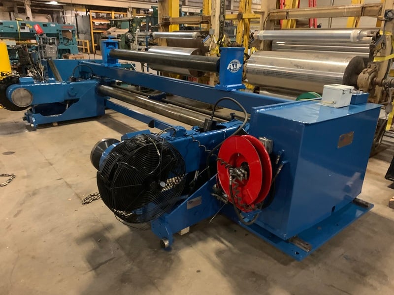 A & F #RS-60, 105" wide x 72" dia. shaftless floor pickup unwind stand, rebuilt 2013 - Image 2