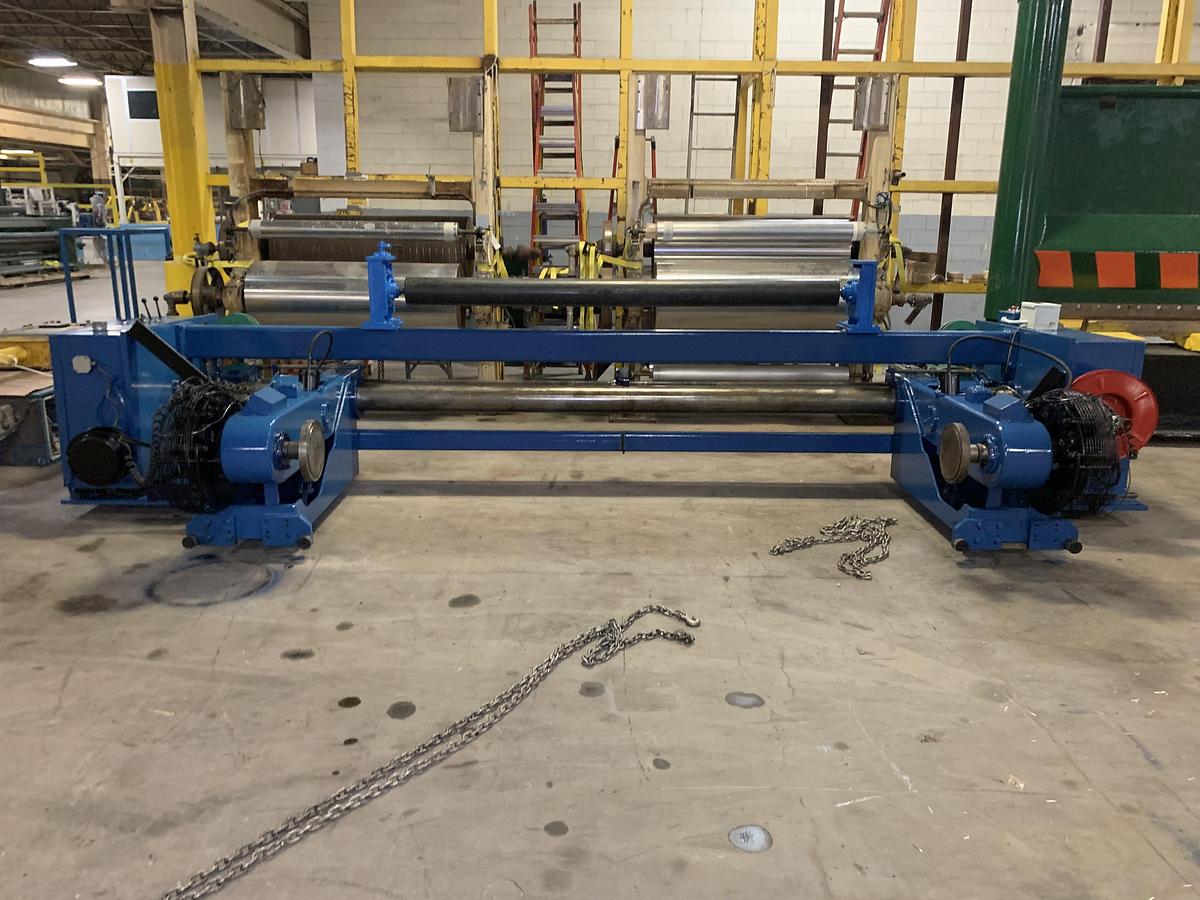 A & F #RS-60, 105" wide x 72" dia. shaftless floor pickup unwind stand, rebuilt 2013 - Image 4