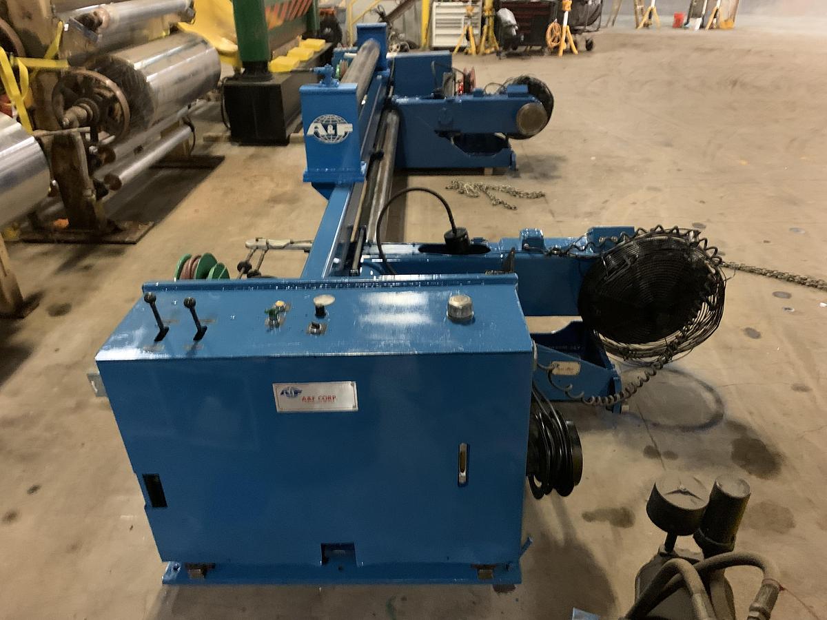 A & F #RS-60, 105" wide x 72" dia. shaftless floor pickup unwind stand, rebuilt 2013 - Image 7