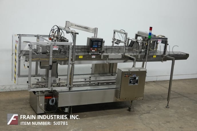 Hamrick #300D, automatic Stainless Steel drop case packer, 15 cycles per minute, AB PLC controller & AB swing - Image 1