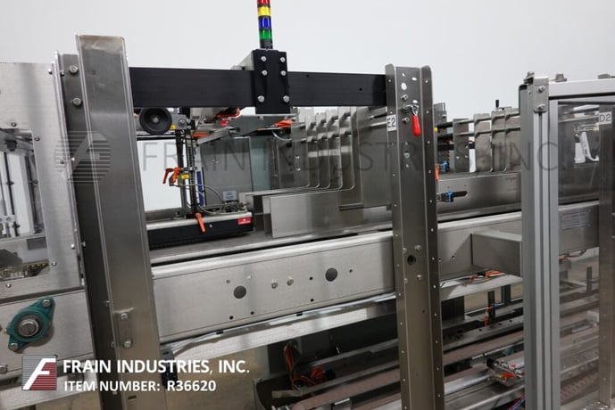 Hartness #875, automatic intermittent motion Stainless Steel case packer, up to 35 cycles per minute, mounted - Image 2