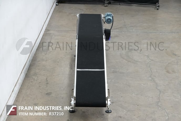 18" wide, BMI / Benda Mfg, Stainless Steel inclined conveyor, 36" discharge, mounted on 4 leg Stainless Steel - Image 4