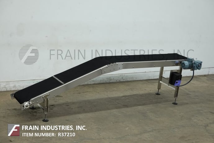 18" wide, BMI / Benda Mfg, Stainless Steel inclined conveyor, 36" discharge, mounted on 4 leg Stainless Steel - Image 5